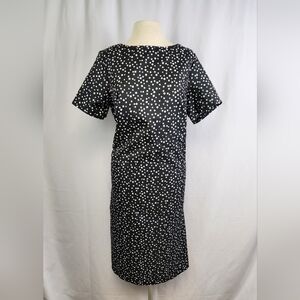 Women's Lynn Davis Black and White Polka-dot Short Sleeve Dress Size 16 1/2